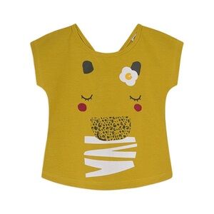 Mustard Kids Graphic Tee with Cute Design